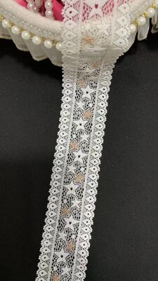 Quality 5cm Classic Single-sided Wavy Floral French Lace Elastic Elegant Fancy Trim for Women/Children's Decorative Dresses Hats Bags factory