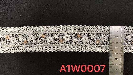 Quality 5cm Classic Single-sided Wavy Floral French Lace Elastic Elegant Fancy Trim for Women/Children's Decorative Dresses Hats Bags factory