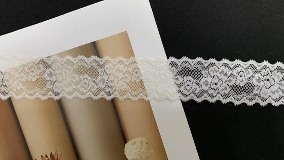 Quality 4cm Multi-Use Elastic Hollow Flower Lace Trim Premium Sewing Supply For Underwear, Dresses & Handcrafts factory