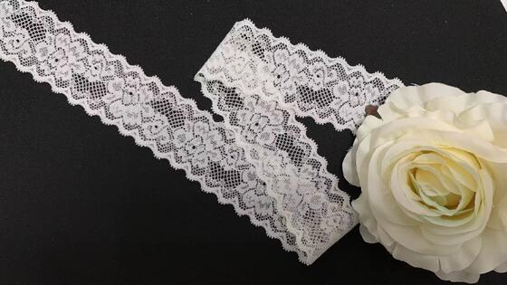 Quality 4cm Multi-Use Elastic Hollow Flower Lace Trim Premium Sewing Supply For Underwear, Dresses & Handcrafts factory