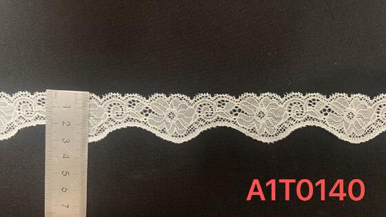 Quality A1T0140/A1T0141 Spandex/Nylon Knitted Embroidery Elastic Lace Trim 2.5-3cm for Garment Decoration factory