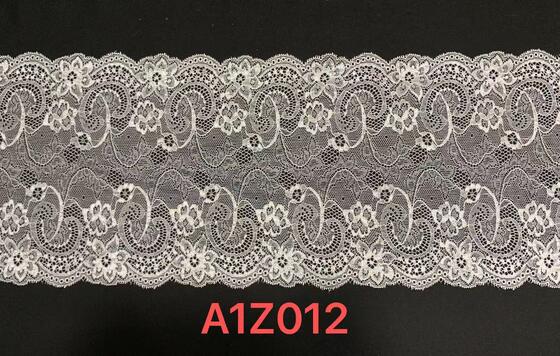Quality A1Z012# Double Scalloped Shell Knitted French Lace with Spandex 21.5CM Width Elastic for Bridal Apparel factory