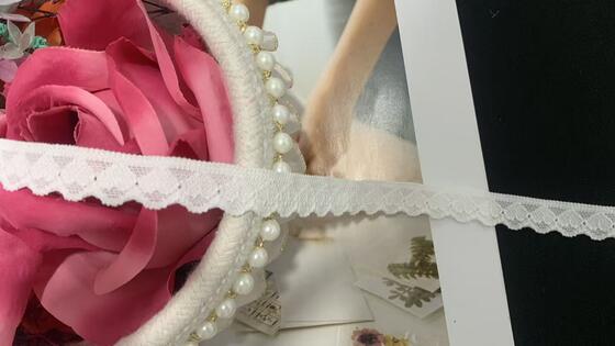 Quality 1.4cm Elastic Nylon Lace Trim Neat Oval Hollow Patterns, Soft Stretch Material for Under Garment Decoration factory