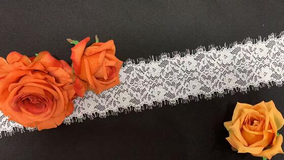 Quality 6cm Skin-Friendly Nylon Spandex Hollow Floral Stretch Lace Trim Anti-Roll Edging for Lingerie, Wedding Dresses & DIY Sewing Crafts factory
