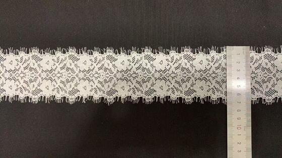 Quality 6cm Skin-Friendly Nylon Spandex Hollow Floral Stretch Lace Trim Anti-Roll Edging for Lingerie, Wedding Dresses & DIY Sewing Crafts factory