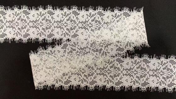 Quality 6cm Skin-Friendly Nylon Spandex Hollow Floral Stretch Lace Trim Anti-Roll Edging for Lingerie, Wedding Dresses & DIY Sewing Crafts factory