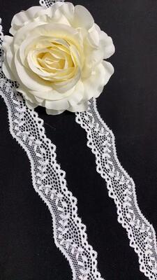 Quality 3.5cm Premium Soft Ammonia Elastic Hollow Flower Lace Trim Breathable Floral Edging for Underwear, Evening Gowns & Handmade Decoration factory