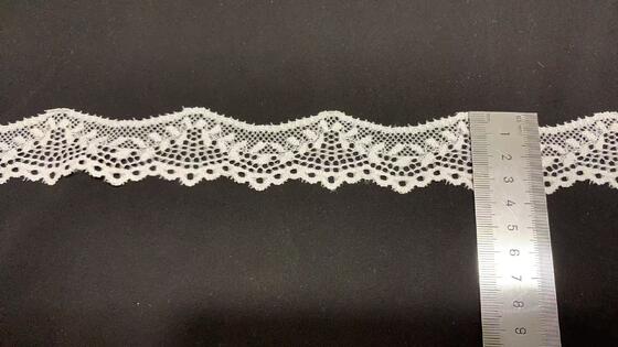 Quality 3.5cm Premium Soft Ammonia Elastic Hollow Flower Lace Trim Breathable Floral Edging for Underwear, Evening Gowns & Handmade Decoration factory