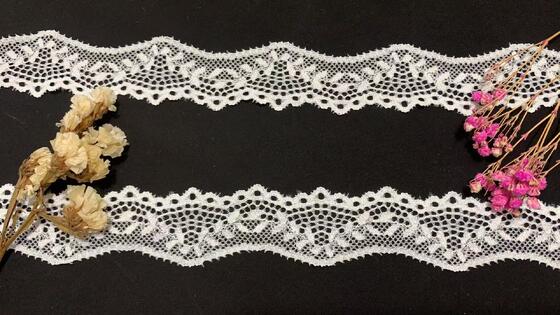 Quality 3.5cm Premium Soft Ammonia Elastic Hollow Flower Lace Trim Breathable Floral Edging for Underwear, Evening Gowns & Handmade Decoration factory