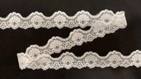 Quality 3.5CM Delicate Hollow Floral Polyamide Stretch Lace Trim Non-Irritating Elastic Tape for Bra, Bridal Gowns & DIY Clothing Projects factory