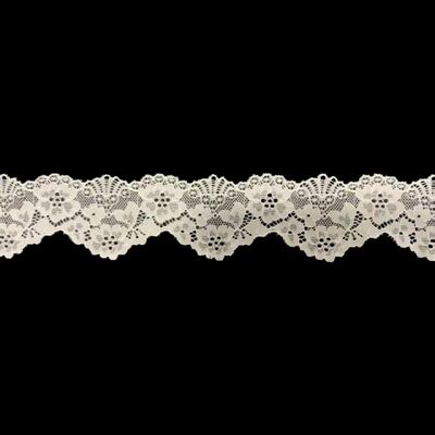 Quality 6CM Soft Touch 4-Way Stretch Hollow Flower Lace Trim Nylon Spandex Fabric for Underwear Bands, Party Dresses & Craft Making factory