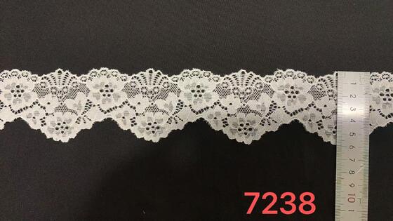Quality 6CM Soft Touch 4-Way Stretch Hollow Flower Lace Trim Nylon Spandex Fabric for Underwear Bands, Party Dresses & Craft Making factory
