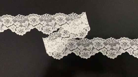 Quality 6CM Soft Touch 4-Way Stretch Hollow Flower Lace Trim Nylon Spandex Fabric for Underwear Bands, Party Dresses & Craft Making factory