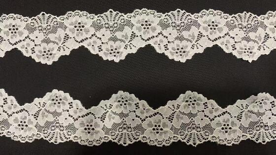 Quality 6CM Soft Touch 4-Way Stretch Hollow Flower Lace Trim Nylon Spandex Fabric for Underwear Bands, Party Dresses & Craft Making factory