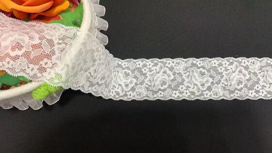 Quality 6CM Vintage Romantic Hollow Floral Elastic Lace Trim Durable Spandex Edging for Lingerie, Formal Dresses & Home Textile DIY factory