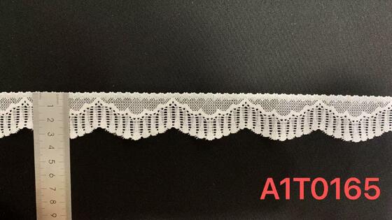 Quality Wave Hollow Mesh Lace with Vertical Stripe Detail, Soft Stretch Nylon Lace Trim for Dresses and Underwear Trimming factory