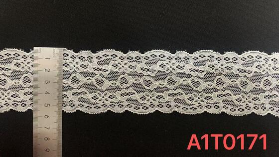 Quality 5.7cm Exquisite Openwork Pattern Stretch Lace Trim with Delicate Eyelet Design Soft Nylon Fabric for Women's Dresses and Lingerie factory