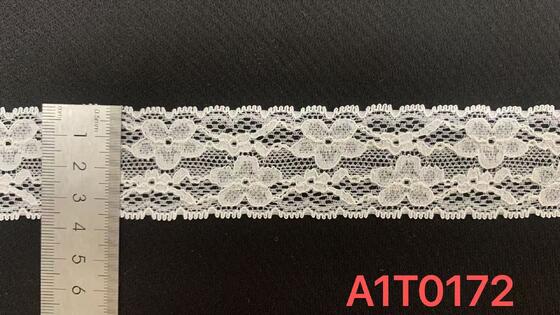 Quality 3.5cm White Four-leaf Floral Hollow Lace Trim with Tiny Scalloped Edges Soft Nylon Fabric for Women's Dresses factory