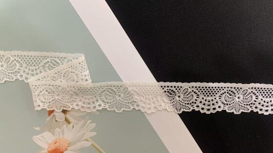 Quality 3cm Delicate Square Hole Lace Trim with Smooth Top Border for Lingerie and Women's Garments factory