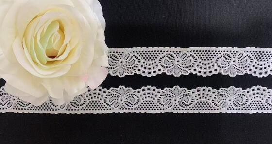Quality 3cm Delicate Square Hole Lace Trim with Smooth Top Border for Lingerie and Women's Garments factory
