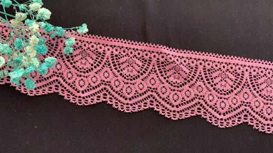 Quality 5.5CM Romantic Retro Hollow Floral Spandex Elastic Lace Edging Wear-resistant Stretch Trim for Underwear, Evening Dresses & Curtain Textile DIY factory