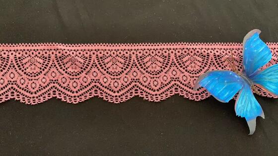 Quality 5.5CM Romantic Retro Hollow Floral Spandex Elastic Lace Edging Wear-resistant Stretch Trim for Underwear, Evening Dresses & Curtain Textile DIY factory