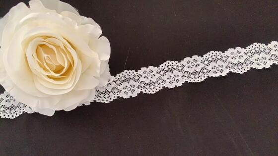 Quality 3CM French Romantic Hollow Floral Stretch Lace Trim Stretchy Spandex Border for Wedding Dresses, Bra Lingerie & Household Fabric Decoration DIY factory
