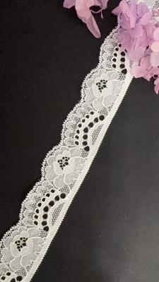 Quality 3CM French Romantic Hollow Floral Stretch Lace Trim Stretchy Spandex Border for Wedding Dresses, Bra Lingerie & Household Fabric Decoration DIY factory