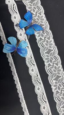 Quality 3CM French Romantic Hollow Floral Stretch Lace Trim Stretchy Spandex Border for Wedding Dresses, Bra Lingerie & Household Fabric Decoration DIY factory