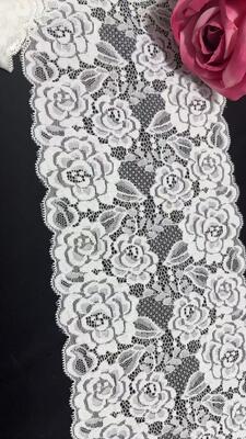 Quality 18CM Retro Vintage Hollow Bloom Elastic Lace Edging Premium Spandex Trim for Luxury Lingerie, Maxi Formal Dresses & Sofa Textile Handcraft factory