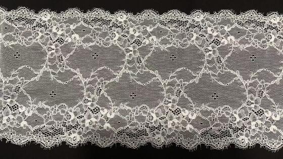 Quality 21CM Soft Romantic Vintage Hollow Floral Spandex Elastic Lace Trim Long-lasting Stretch Border for Nightwear, Prom Gowns & Tablecloth DIY Supplies factory