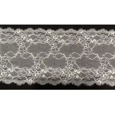 Quality 21CM Soft Romantic Vintage Hollow Floral Spandex Elastic Lace Trim Long-lasting Stretch Border for Nightwear, Prom Gowns & Tablecloth DIY Supplies factory