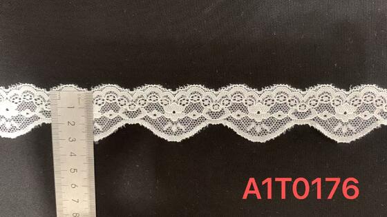 Quality 3cm Gorgeous Floral Scalloped Lace Trim with Fine Mesh Texture, Stretchy Soft Material Ideal for Wedding Dress Hem, Blouses and Elegant Lingerie DIY Crafts. factory
