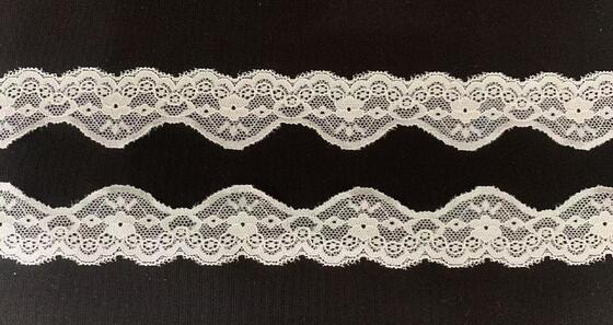 Quality 3cm Gorgeous Floral Scalloped Lace Trim with Fine Mesh Texture, Stretchy Soft Material Ideal for Wedding Dress Hem, Blouses and Elegant Lingerie DIY Crafts. factory