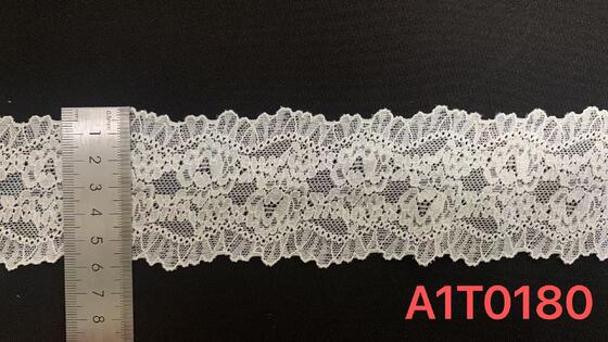 Quality High Quality Elastic French Lace Ribbon Breathable Tulle Floral Border Nylon/Spandex 6cm Width Knitted Apparel Garment factory
