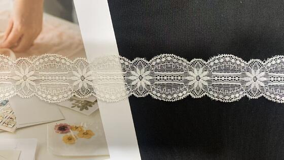 Quality A1T0181 # White Floral French Lace Fabric Stretch Nylon Lace Trim Delicate Elastic Lace Ribbon Garment Lingerie Dress Decoration factory