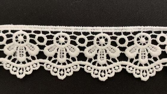 Quality 3.5cm White Milk Silk Floral Lace Trim, Soft Skin-Friendly Scalloped Edge Elastic Lace, Premium Drapable Floral Ribbon for Garment Dress, Intimate Apparel, Home Textile, Shoes and Bags DIY Sewing Deco factory