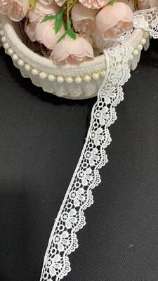 Quality 3.5cm White Milk Silk Floral Lace Trim, Soft Skin-Friendly Scalloped Edge Elastic Lace, Premium Drapable Floral Ribbon for Garment Dress, Intimate Apparel, Home Textile, Shoes and Bags DIY Sewing Deco factory