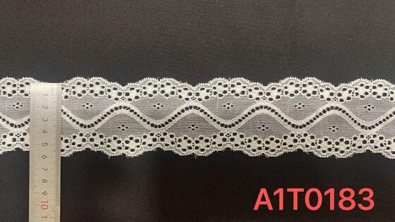 Quality 6cm Lightweight Wavy Dot Wavy Dot Hollow Elastic Lace, Stretchy Soft Nylon Material, Suitable for Lingerie, Children's Wear and Women's Garments. factory
