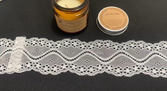 Quality 6cm Lightweight Wavy Dot Wavy Dot Hollow Elastic Lace, Stretchy Soft Nylon Material, Suitable for Lingerie, Children's Wear and Women's Garments. factory