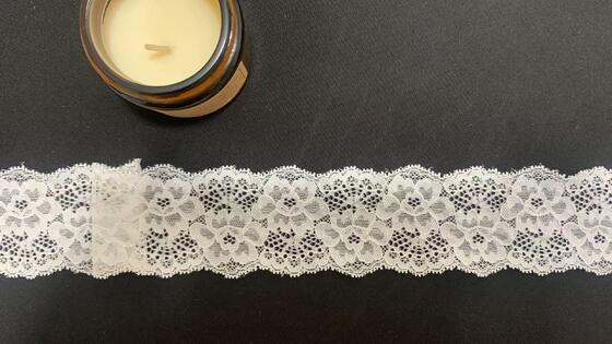 Quality 5.5cm Elegant Double Flower Hollow Elastic Lace, Soft Skin-friendly Nylon Fabric, Ideal Trimming for Wedding Gowns, Lingerie and Ladies Casual Dresses factory
