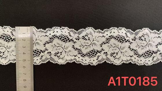 Quality 5.5cm Heart Hollow Floral Elastic Nylon Lace Trim Double Scalloped Edge for Lingerie Nightgown Wedding and Women Apparel Decoration factory