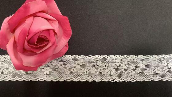 Quality 5cm Thin Small Foral Hollow Elastic Nylon Lace Trim Mini Double Scalloped Edge Lightweight Fabric for Lingerie Kids Garment and Daily Fashion Dress Decoration factory