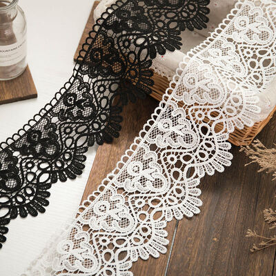 Quality 8.5cm Skin-Friendly Milk Silk Floral Scalloped Lace Trim, Stretch White Floral Elastic Lace Ribbon, High Drape Lace Fabric Strip for Dresses, Loungewear, Home Decor & Sewing DIY Projects factory