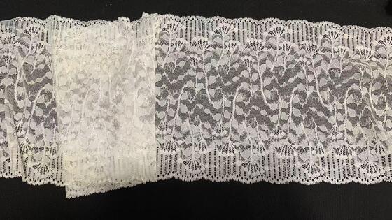 Quality A1Z014# Elastic Floral Stretch Lace Trim, Nylon Spandex Leaf Pattern Lace Band for Lingerie Dress factory