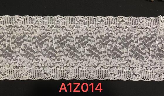 Quality A1Z014# Elastic Floral Stretch Lace Trim, Nylon Spandex Leaf Pattern Lace Band for Lingerie Dress factory
