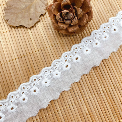 Quality Vintage Cotton Lace Trim with Scalloped Edge and Middle East Design for Apparel and Home Textile factory