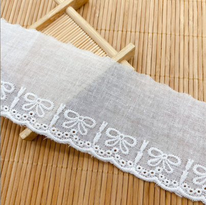 Quality Vintage Cotton Lace Trim with Scalloped Edge and Middle East Design for Apparel and Home Textile factory