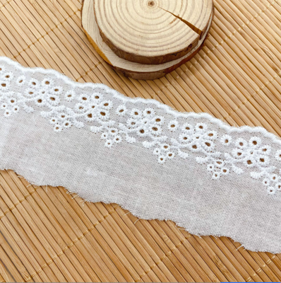 Quality Vintage Cotton Lace Trim with Scalloped Edge and Middle East Design for Apparel and Home Textile factory