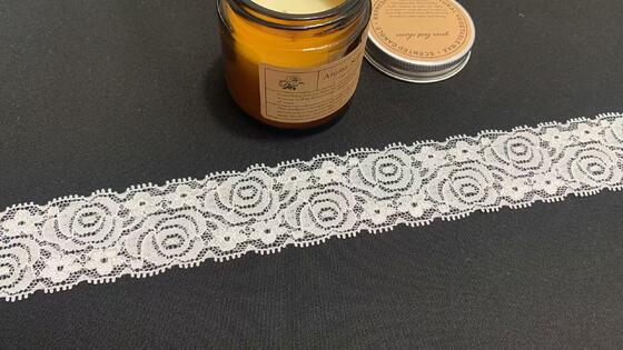 Quality 4cm Rose Floral Elastic Nylon Lace Trim with Tiny Picot Edge for Lingerie and Dress Decoration factory